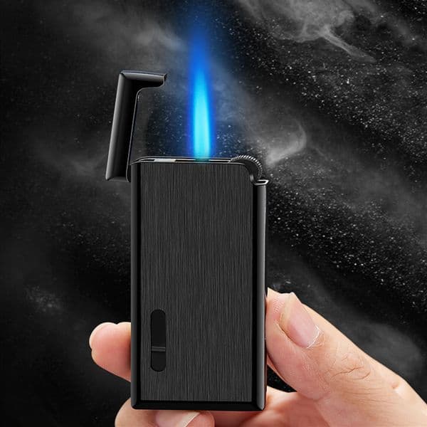 New Torch Windproof Grinding Wheel Jet Lighter Ultra-thin Straight Fire Turbo Butane Cigar Cigarette Pipe Portable Lighter Refillable