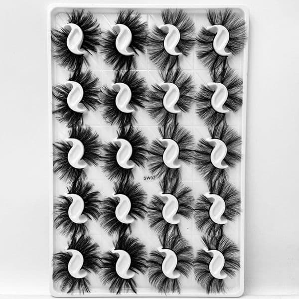 Handmade reusable 20 pairs thick false eyelashes set natural long 3D fake lashes mink eye makeup accessory curly crisscross eyelash extensions