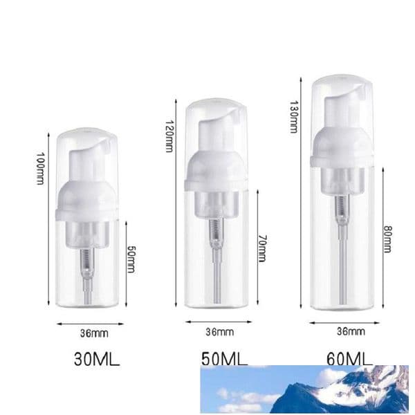 30ml 50ml 60ml Travel Foamer Bottles Empty Plastic Foam Pump Bottles for packing Hand sanitizer Soap Mousse Cream Dispenser Bubbling Bottle
