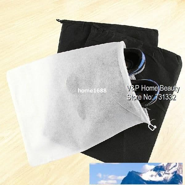 20 pcs/lot Black White Mesh drawstring bags for shoes Clothes Storage bag Zakka organizer Travel package Novelty household 8824