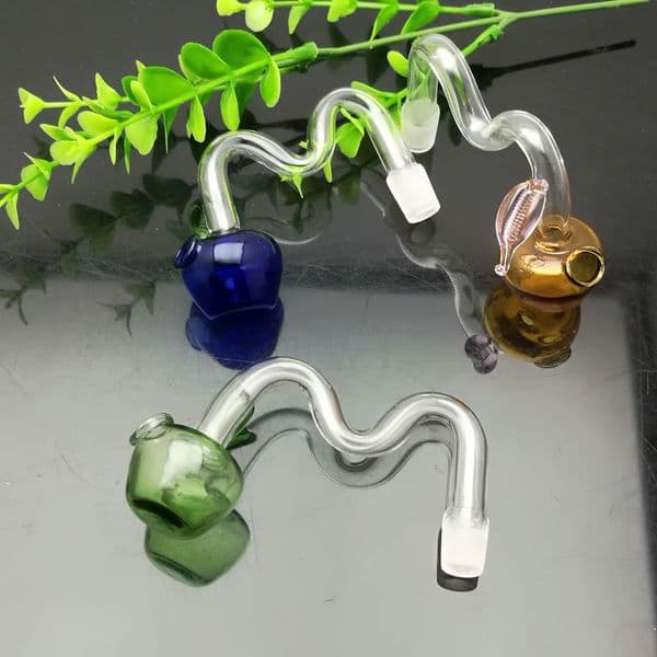 Glass Oil Burner Pipes hookah Glass Smoking bongs Smoke Pipes Colored Apple Glass Burner