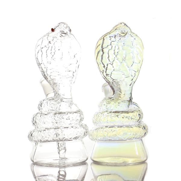 Hookahs Cobra Snake Bong 6.5'' Glass Water Pipe rainbow color small bongs with flat base
