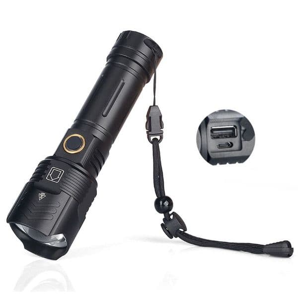 Waterproof Metal 18650 26650 Battery 5 Mode Tourch with USB Output For Cellphone 19QB