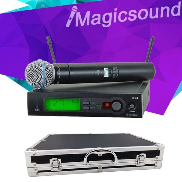Top Quality SLX SLX24 BETA58 with Aluminum Case Box !! UHF Wireless Microphone System Super Cardioid BETA Handheld Microfone Mic