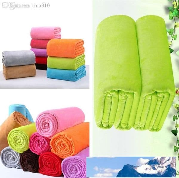 New 50*70cm Warm Flannel Fleece Blankets Soft Solid Blankets Plush Winter Summer Throw Blanket on for The Bed Sofa Manta I136