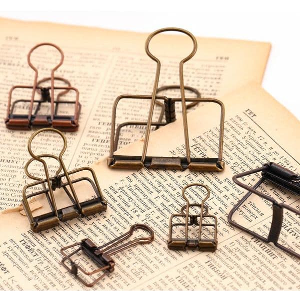 Wholesale Bronze Skeleton Binder Clips Hollow Out Long Paper Photo Clip Planner Notebook Clipers For Home Office School Stationery Sn3186 B2