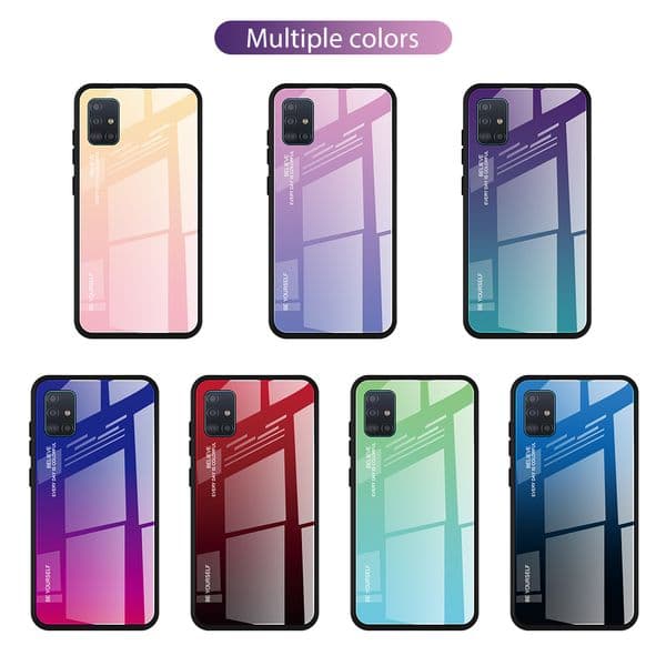 Gradient Tempered Glass Case For Samsung Galaxy A51 A71 Case On SM A515F A715F A 51 A71 Back Phone Cover For Samsung A51 Case
