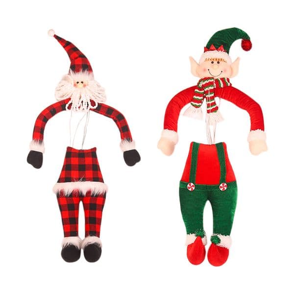 Designer Christmas Decorations gift set 1Pc Cartoon Santa Claus Elf Doll Xtmas Tree Toppers Ornament Door Home El Year Party Decor Pendant Decoration