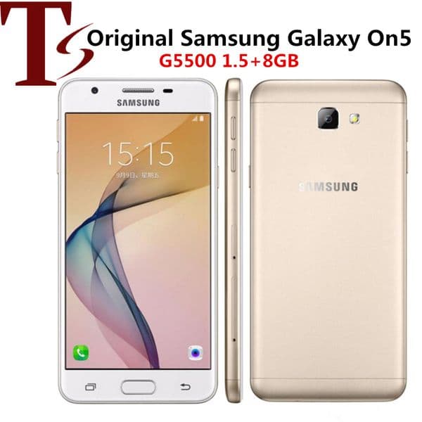 Refurbished Original Samsung Galaxy On5 G5500 5.0" Quad Core 1.5GB RAM 8GB ROM 8MP 4G LTE Android Cell Phone
