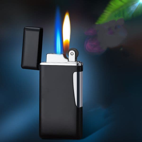 Custom Double Fire Jet Compact Gas Lighter Grinding Torch Two Flame Flint Lighter Free Fire Butane Windproof Cigarette Lighter NO GAS