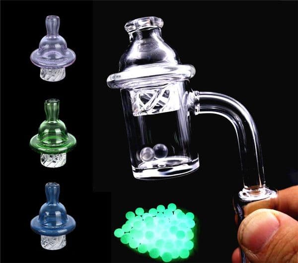 smoking accessories 10mm 14mm 18mm Female Male Quartz Banger Nail with color green blue pink Spinning Carb Cap and Terp Pearl For oil Bongs