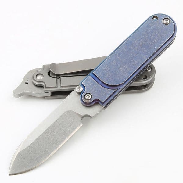 Mini Small EDC Pocket Knife S35VN Stone Wash Blade pocket knife CNC TC4 tactical knife Titanium Alloy Handle Ball Bearing Folding knives Gift