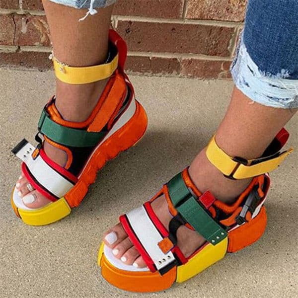 Big Size 43 Fashion Lady Platform Casual Thread Sandals Open Toe Buckle Sandals Women 2020 Summer Shoes Woman Dropship