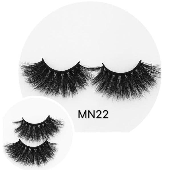 Thick Long 25mm Mink False Eyelashes Fluffy Wispy 3D Faux Mink Hair Fake Lashes Reusable Handmade Eye Lashes Extensions Makeup Accessory for Eyes