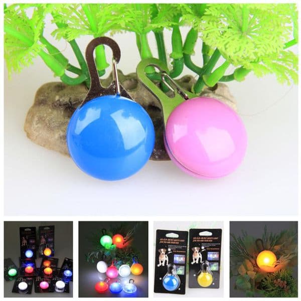 Pet LED Light Pendant Bell Dog Cat Waterproof Illuminated Collars Safety Night Walking Lights Dogs Pendants Flashing Collar DH0983
