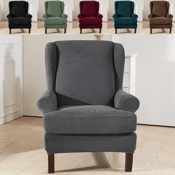2026 Sloping perfume Arm King Elastic Armchair cologne Wingback Wing Back Chair Cover Stretch Slipcover Protector Y200104 Free Shipping