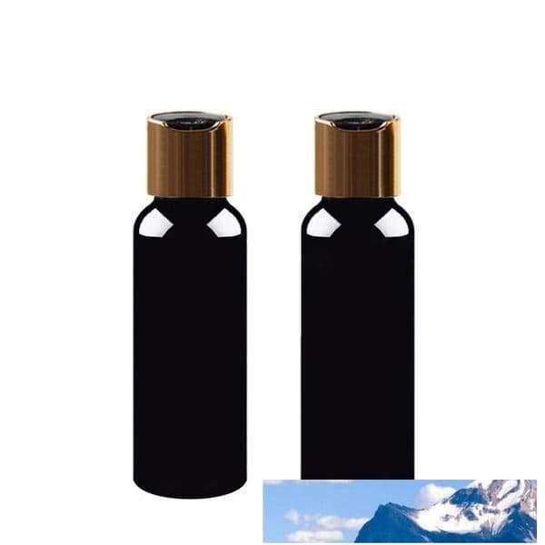 100/150/200/250ml Empty Black Plastic Cosmetics Lotion Bottle With gold Disc Screw Lid Shampoo PET Containers,Cosmetic Packaging 100pcs
