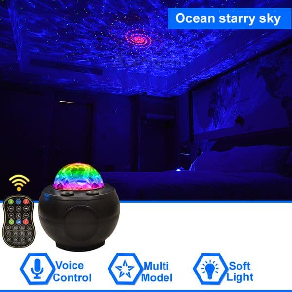 2026 New New Galaxy Ocean Starry Sky Projector Light Bluetooth Speaker Support TF Mp3 Music Player Xmas Decoration Colorful Night Lamp With Remote outdoor Contr