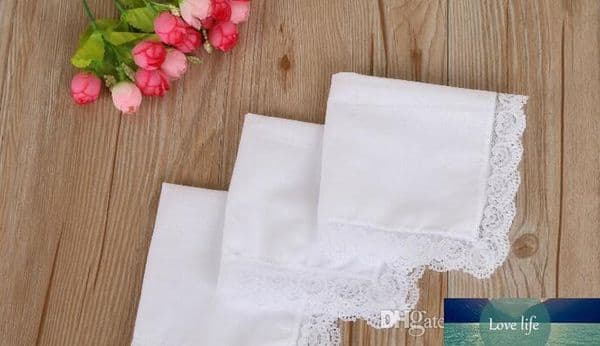 White Lace Thin Handkerchief Woman Wedding Gifts Party Decoration Cloth Napkins Plain Blank DIY Handkerchief 25*25cm