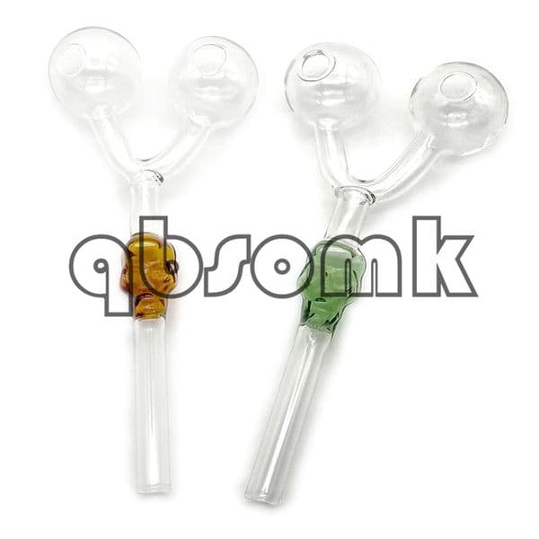 QBsomk Double oil Burner glass pipe Smoking Tube skull water pipe for hookah shisha s tobacco cigarettes hand pipes smoking pipe