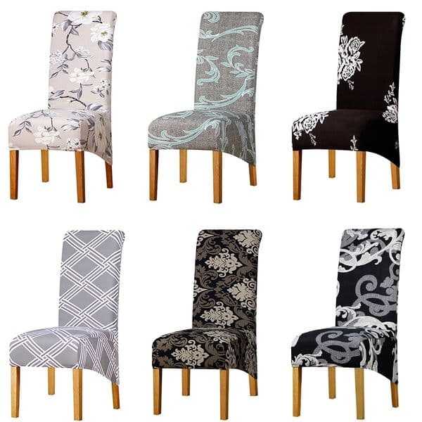 Lellen XL size chair cover elastic chair covers stretch seat high back king long back for banquet home hotel dining Christmas Y200104