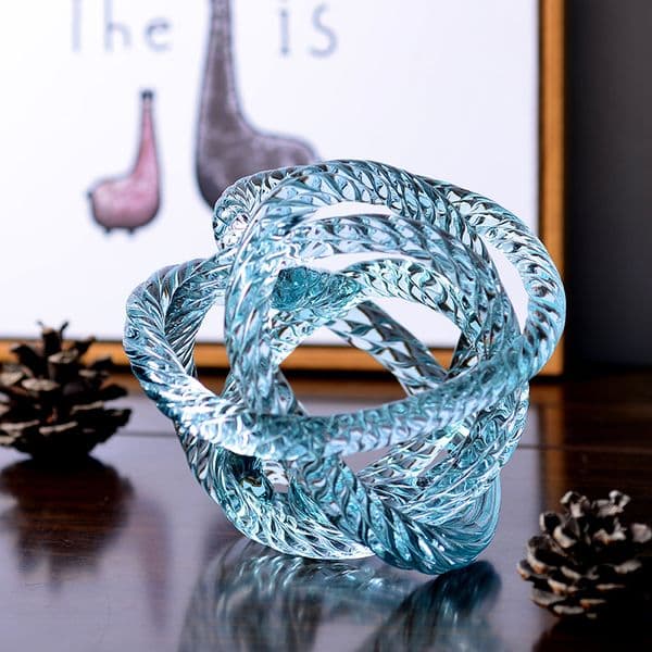 Hand blown art glass ball figurines twist Home Decor modern Ornament Favor Gift Glass Crafts room Home Office Decoration crystal T200710
