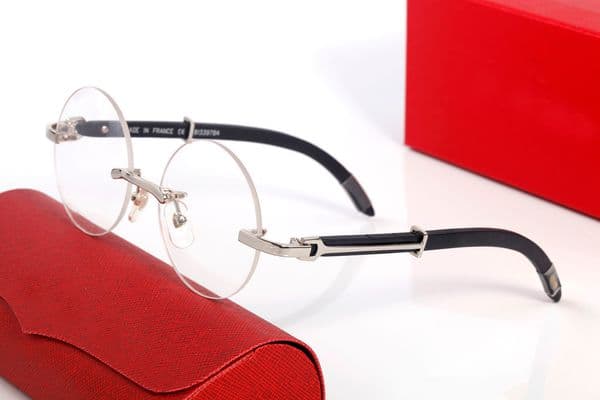 Mens Women Designer Sunglasses Sunglass Buffalo Horn Glasses Fashion Round Frameless Mens Optical Eyeglasses Woman Gold Wooden Eyewear Frames lunettes de soleil