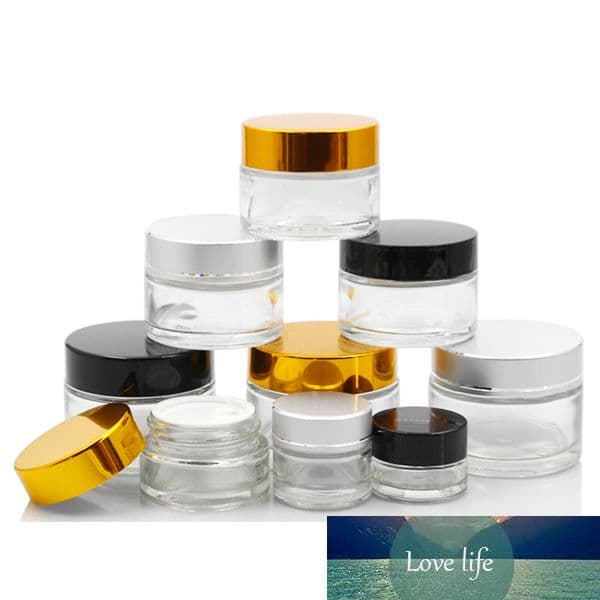 20pcs 5g 10g 20g 30g 50g Portable Empty Clear Glass Jar Pot Cosmetic Containers Lotion Sample Bottles Travel Ointment Cream Box