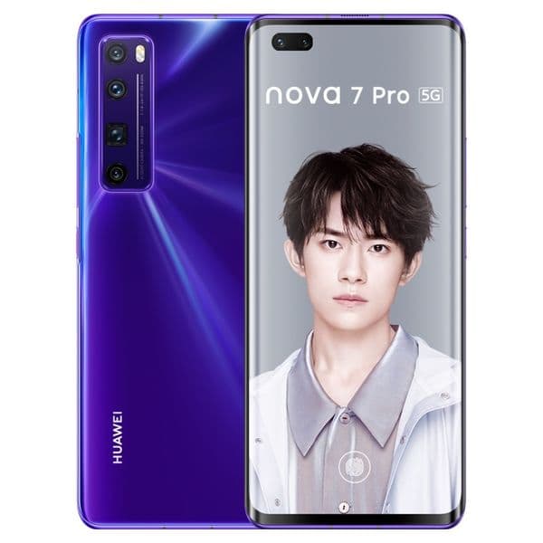 Original Huawei Nova 7 Pro 5G Mobile Phone 8GB RAM 128GB ROM 256GB ROM Kirin 985 Octa Core HarmonyOS 6.57" OLED Full Screen 64MP AI Face ID Fingerprint Smart Cell Phone