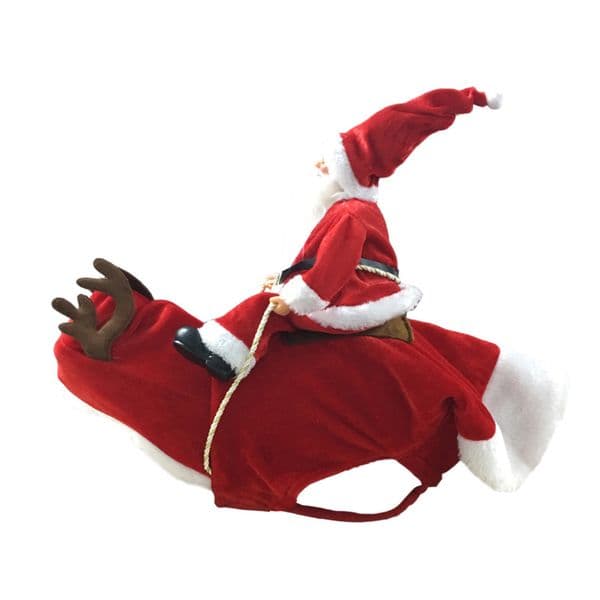 Christmas Funny Dog Clothes for Large Dogs Santa Claus Cosplay Pet Christmas Dog Hoodies Personality Cute French Bulldog Clothes 201201
