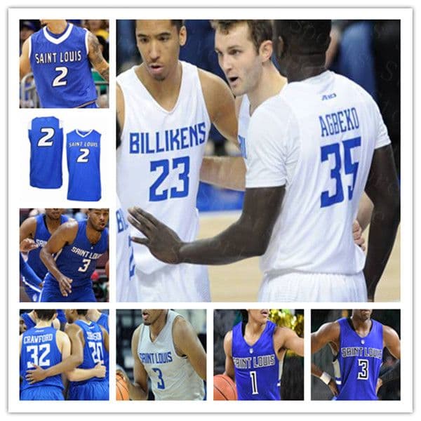 ST. Louis Billikens Basketball Jersey Custom Javonte Perkins Goodwin Gibson Jimerson Hasahn French Demarius Jacobs Jimmy Bell Linssen 4XL