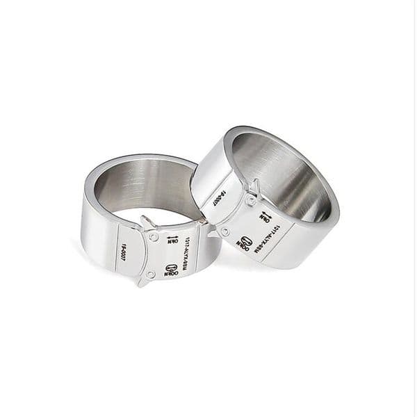 ALYX Rings 2020 Men Women 1017 9SM Smooth Alyx Buckle Ring stainless steel Colorfast High Quality Metal engraved buckle