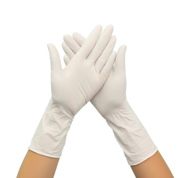 100pcs Disposable Gloves White Nitrile Rubber Latex Gloves Food Laboratory Cleaning Plastic 12 Inch Long Thick Durable Gloves 201207