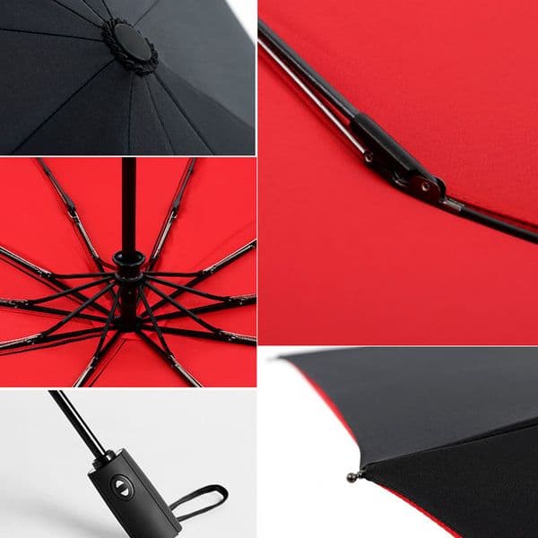 Full Automatic Oversize Reinforced Umbrella Three Folding Male Female Parasol Umbrella Rain Women Windproof Business Umbrella 201112