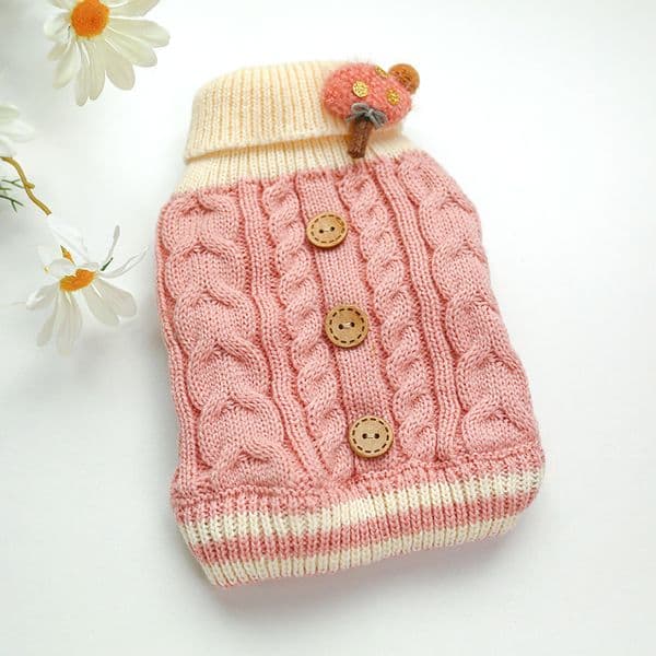 Winter Dog Clothes Twist Button Pets Outfits Warm Clothes for Small Dogs Cat Costumes Coat Jacket Puppy Sweater Dogs New LJ201130