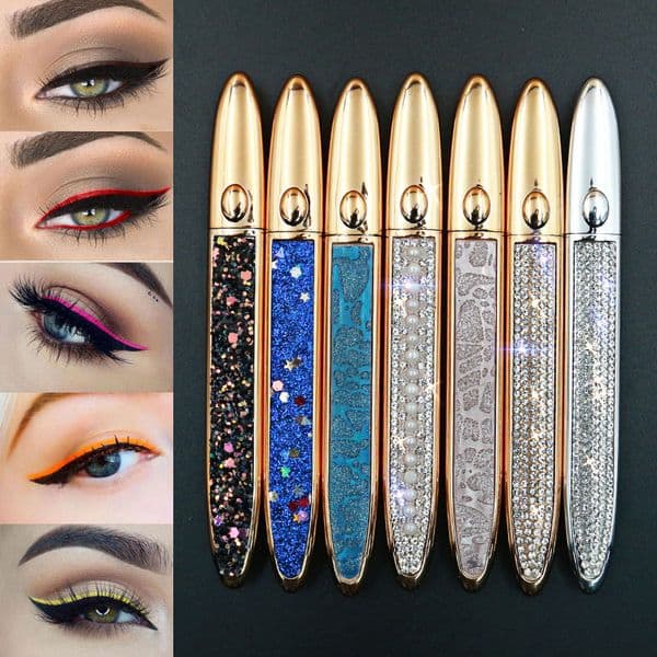 Luxury Self Adhesive Eyeliner Pen Glue Free For False Lashes Waterproof maquillaje No Blooming Colorful Eye Liner Pencil Free Shipping