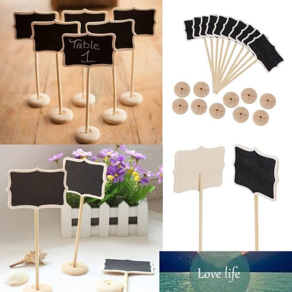 5pcs Mini Small Wooden Paint Wood Chalk Blackboard Wedding Kitchen Restaurant Signs Chalkboard Writing Notice Message Board