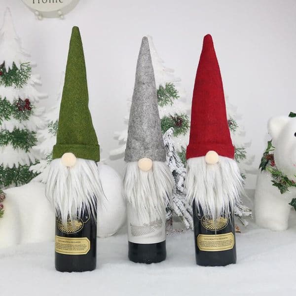 Christmas Cover Handmade Swedish Gnomes Wine Bottle Toppers For Home Party Table Decorations Xmas Gifts Lx3837 B2