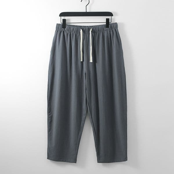 Men's Summer Linen Pants Large Size 5xl Ankle Length Loose Straight Bloomer Big 6xl Plus Size Clothing Male Linen Trousers 201110Z