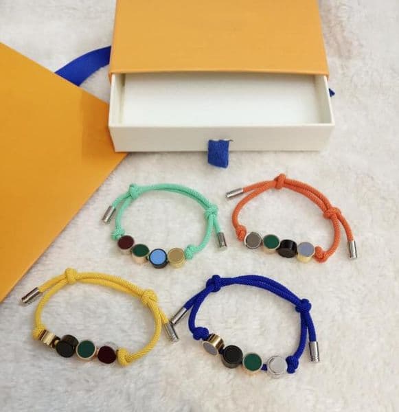 Trendy Unisex Bracelet Fashion Designer Bracelets for Mens Women Jewelry Adjustable Charm-Bracelets 4 Colors Optional