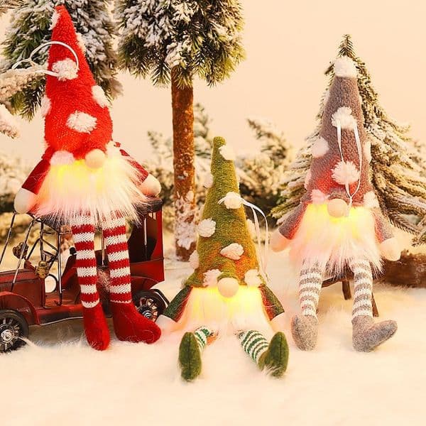 Christmas forest dolls Christmas tree ornaments small night lights Christmas decorative lights hanging ornaments 60pcs T2I51679