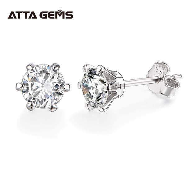 New Arrival 0.5 Carat Gemstone Stud Earrings for Women Solid 925 Sterling Silver D color Solitaire Fine Jewelry 200923