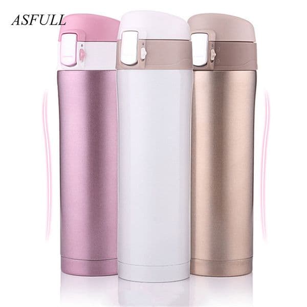 Thermos cup Thermos Mug Vacuum Cup 304 Stainless Steel insulated Mug 450ML Thermal Bottle Thermoses vacuum flask water bottle LJ201221