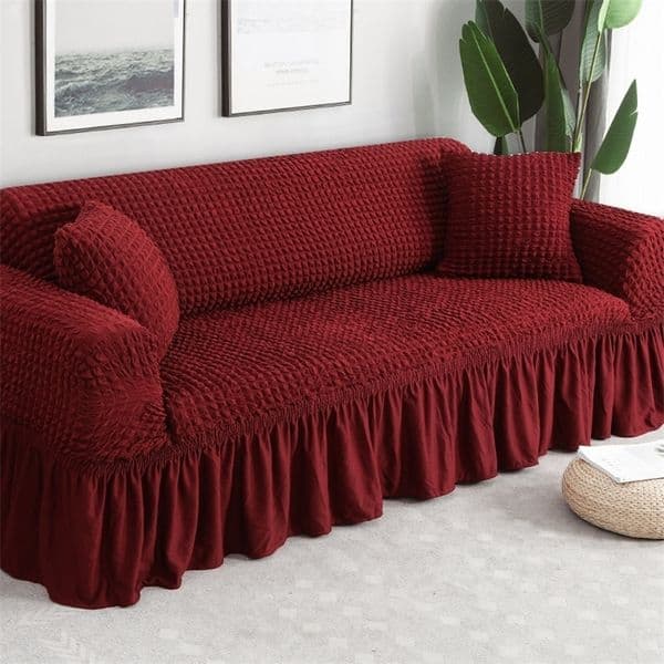 Waterproof Solid Color Elastic For Living Room Printed Plaid Stretch Sectional Slipcovers Sofa Couch Cover L shape