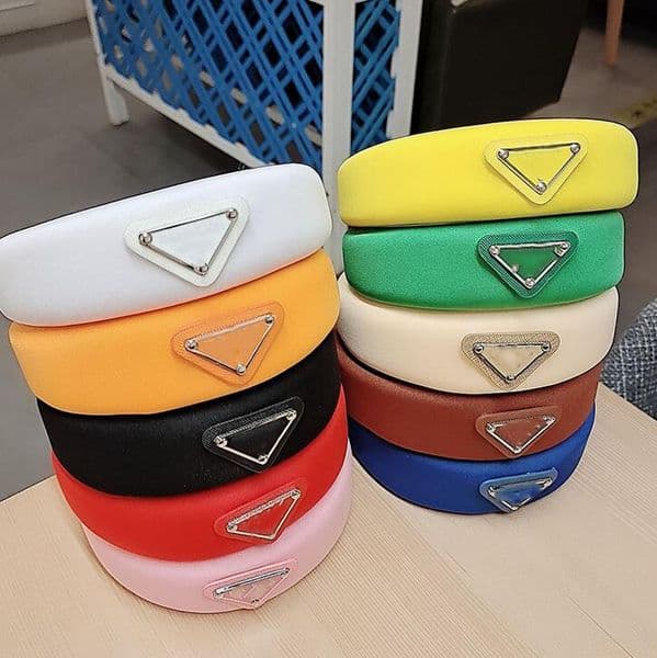 Luxury Triangle Logo Designer Letter Headbands for Women Thick Sponge HairBands Headwear Fashion HeadScarf Sports Fitness Headband Hair Accessories