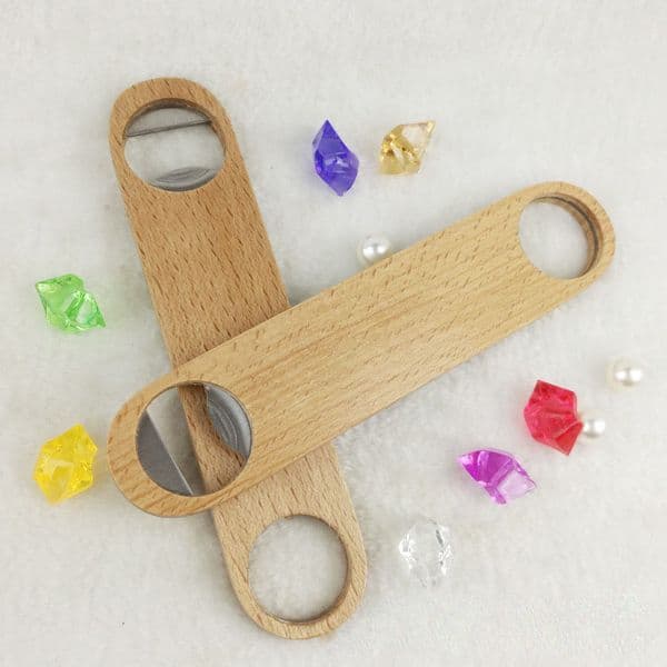 Sublimation 1PCS Woodens Hotel Flat Board Speed Bottles Opener Home Beer Cap Wooden Cover Wood Bottle Opener