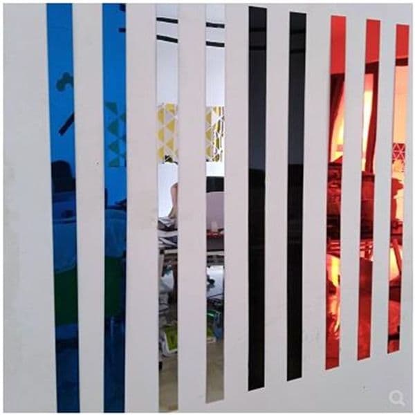 Long acrylic wall stickers self-adhesive 3d home living room entrance TV background wall decorative mirror wall stickers LJ201128