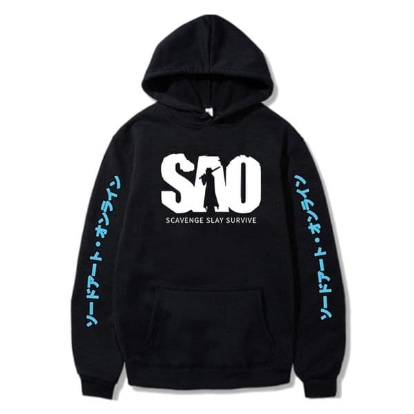 Anime Sword Art Online Kirito Asuna Hoodies Long Sleeve Plus Velvet Men's And Women's Hoodie Oversized Sweatshirts Streetwear 220114