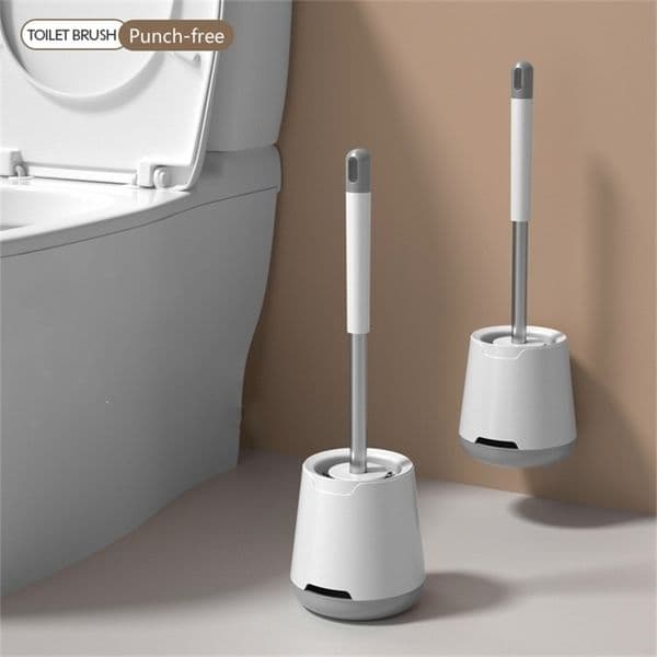 Toilet Brush Wc Accessories Xiaomi Instruments Set Holder for Brushes Bathroom Products Silicone Wall Mounted Cleaning Tools Gel 201214