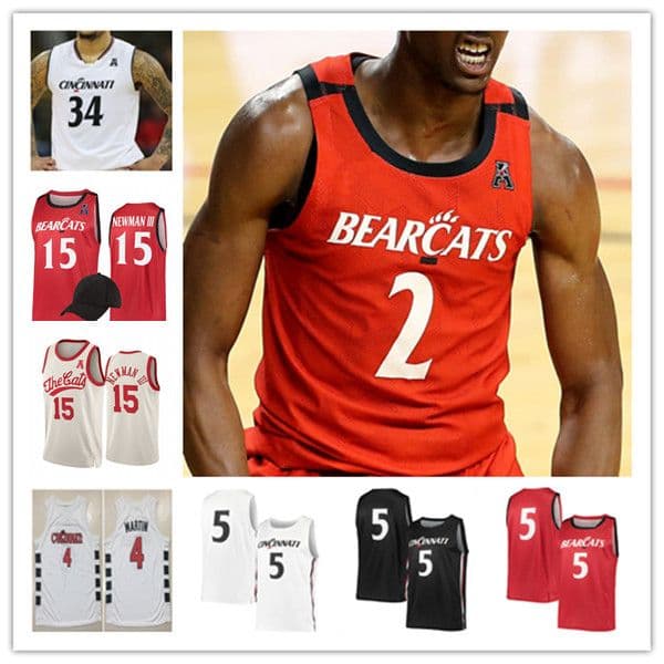 Custom Cincinnati Bearcats Jersey Basketball David DeJulius Jeremiah Davenport Mika Adams-Woods Mike Saunders Jr. John Newman III Viktor Lakhin Ody Oguama Madsen